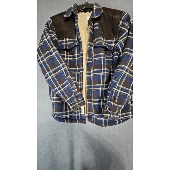 Field & Stream Sherpa Lined Flannel Jacket Plaid Shacket Mens S - Picture 2 of 7